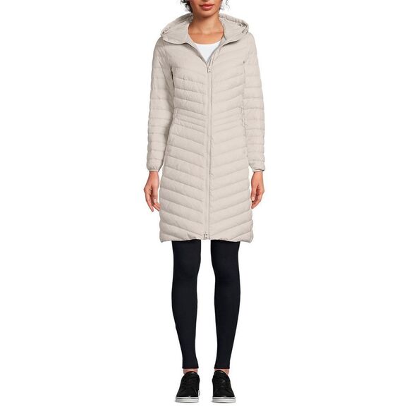 Land's End Coat Wanderlust Ultralight 800 fill packable Down Quitled Disk Gray M